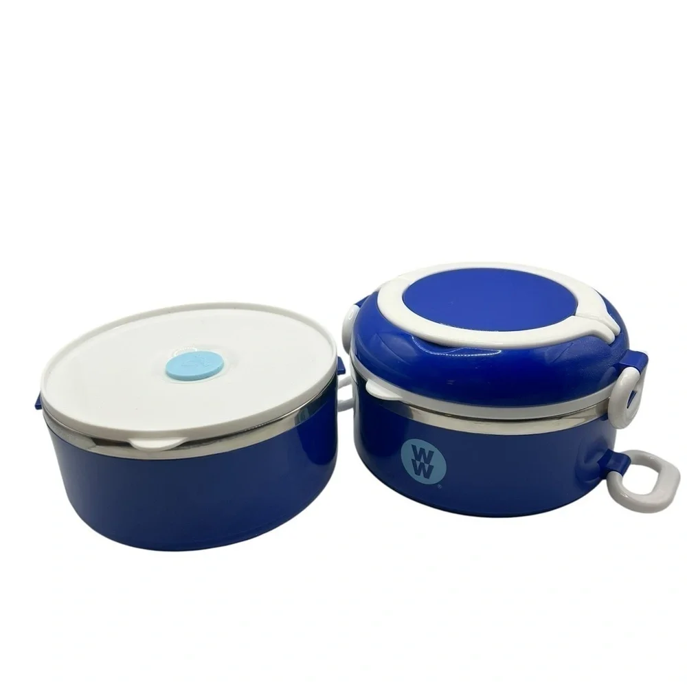 Weight Watchers WW Stainless & Plastic Stackable Portable Bento Lunch Box - Blue